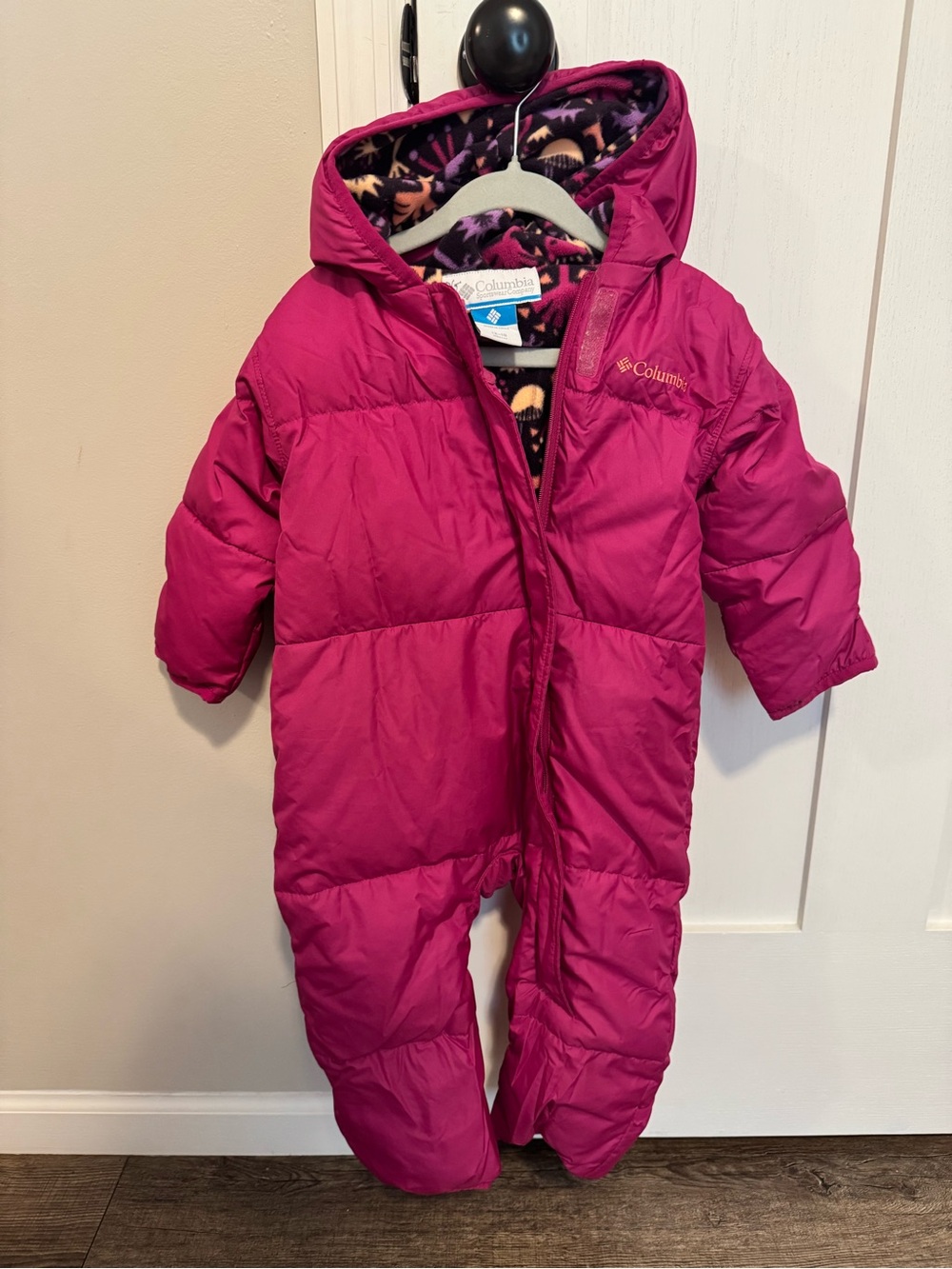 Columbia 12-18 Month Magenta Puffer One-Piece Snowsuit